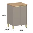 Ver imagem 3 de Balcão para Cozinha 100% MDF 60 cm 2 Portas Lumen Freijó/Cinnamon