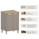 Ver imagem 2 de Balcão para Cozinha 100% MDF 60 cm 2 Portas Lumen Freijó/Cinnamon