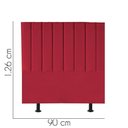 Ver imagem 2 de Cabeceira Estofada Carla 90cm Solteiro para Cama Colchão Box Quarto Corino Vermelho - Aurora Line