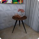 Ver imagem 1 de Mesinha Lateral De Canto Para Sala e Quarto Redonda P.M