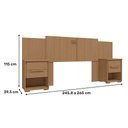 Ver imagem 3 de Cabeceira Casal com Mesa de Cabeceira 2 Gavetas Rimo Angra Carvalho/carvalho