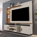 Ver imagem 5 de Estante Home para TV até 65 Polegadas Ripado com LED e Rodízios Ocean