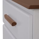 Ver imagem 7 de Cômoda 4 Gavetas 100% Madeira Maciça Pinus Branco/Castanho