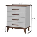 Ver imagem 3 de Cômoda 4 Gavetas 100% Madeira Maciça Pinus Branco/Castanho