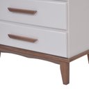 Ver mais imagens de Cômoda 4 Gavetas 100% Madeira Maciça Pinus Branco/Castanho