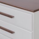 Ver imagem 6 de Cômoda 4 Gavetas 100% Madeira Maciça Pinus Branco/Castanho
