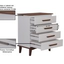 Ver imagem 4 de Cômoda 4 Gavetas 100% Madeira Maciça Pinus Branco/Castanho