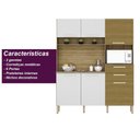 Ver imagem 3 de Armario de Cozinha Compacta 6 Portas 2 Gavetas Montesa Freijó Supremo Ripado Freijó