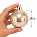 Ver imagem 4 de Kit 6 Bolas de Natal Champanhe 8cm Mix Perolada Fosca e Facetada Prime