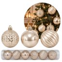 Ver imagem 7 de Kit 6 Bolas de Natal Champanhe 8cm Mix Perolada Fosca e Facetada Prime