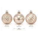 Ver imagem 6 de Kit 6 Bolas de Natal Champanhe 8cm Mix Perolada Fosca e Facetada Prime
