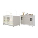 Ver imagem 2 de Berço Americano 3 em 1 com Cômoda 2 Portas 4 Gavetas Fofura Multimóveis Mp4728 Branco/off White
