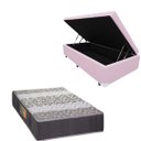 Ver imagem 1 de Cama Box Baú Blindada com Colchão de Espuma Orthopedic - Solteiro - Corino Rosa