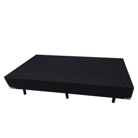 Base Box Blindado Solteirão AColchoes Poliéster Preto 40x96x203