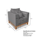 Ver mais imagens de Kit Sofá 3 Lugares e 2 Poltronas Beny Viena Suede Preto - Madeira Prima Deccor