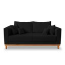 Ver imagem 4 de Kit Sofá 3 Lugares e 2 Poltronas Beny Viena Suede Preto - Madeira Prima Deccor