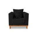 Ver imagem 6 de Kit Sofá 3 Lugares e 2 Poltronas Beny Viena Suede Preto - Madeira Prima Deccor