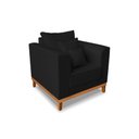 Ver imagem 5 de Kit Sofá 3 Lugares e 2 Poltronas Beny Viena Suede Preto - Madeira Prima Deccor