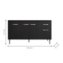 Ver imagem 2 de Balcão de Cozinha 4 Portas 1.5 Exeter Preto Fosco