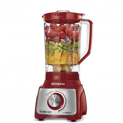 Liquidificador Mondial 1200W Luxx Line 3L Vermelho 110V