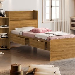 Cama Solteiro Baú com 2 Gavetas Isa - 1