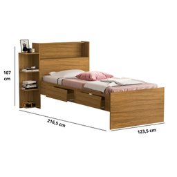 Cama Solteiro Baú com 2 Gavetas Isa - 3
