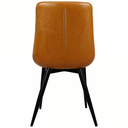 Ver imagem 5 de Kit 4 Cadeiras Romana Provence Poltrona Estofada Pu Vintage Retro Pés Preto - Caramelo