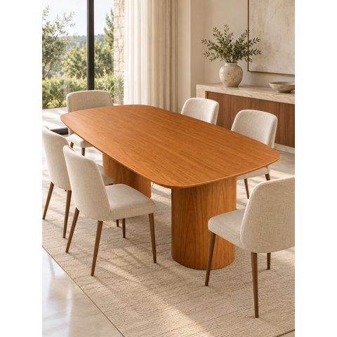 Mesa de Jantar Retangular 190x110cm Duo Cone - Freijó
