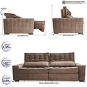 Ver imagem 2 de Sofá Retrátil e Reclinável 2,55m Cama inBox Big Star com SoftGel D40 Velupluma Castor