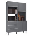 Ver imagem 1 de Armário para Cozinha Kit Livia 120 Cm Cinza Fosco - Ajl