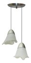 Ver imagem 2 de Luminária Pendente Duplo Com 02 Vidros Modelo Tulipa Flor - 02 Juntos na mesma base
