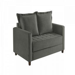 Sofa Cama Frisa Colchao Casal Pes de Madeira Talento Móveis - 2