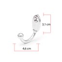 Ver imagem 2 de Cabide P/roupa Cabides Gancho Parede Metal Kit 6 Pcs Barato: Cromado