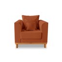 Ver imagem 6 de Kit Sofá 3 Lugares e 2 Poltronas Beny Viena Suede Terracota - Madeira Prima Deccor