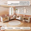 Ver imagem 5 de Berço Minicama 4 em 1 Americano 100% MDF Levy Espresso Móveis Bege/Off-White/Amêndoa