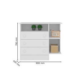Comoda com Nicho Doce Sonho Branco - Qmovi - 3