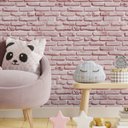 Ver imagem 1 de Papel de Parede Adesivo Tijolinho Rústico em Tons Rose 5m
