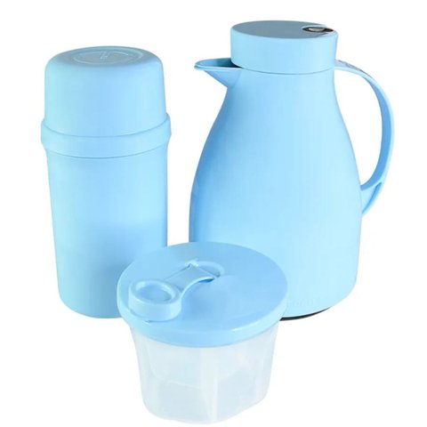 Kit Passeio Garrafas Unibaby Azul Unitermi:liso/azul Celeste