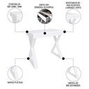 Ver imagem 6 de Mesa Escrivaninha 90cm Veneti e Estante Livreiro 90x187cm Lean A06 Branco - Mpozenato