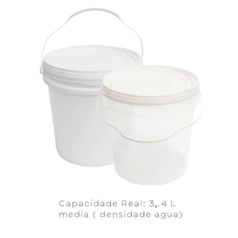 Balde Alça Plastica Curitiba Transparente 3.2L - 5 Peças - 4