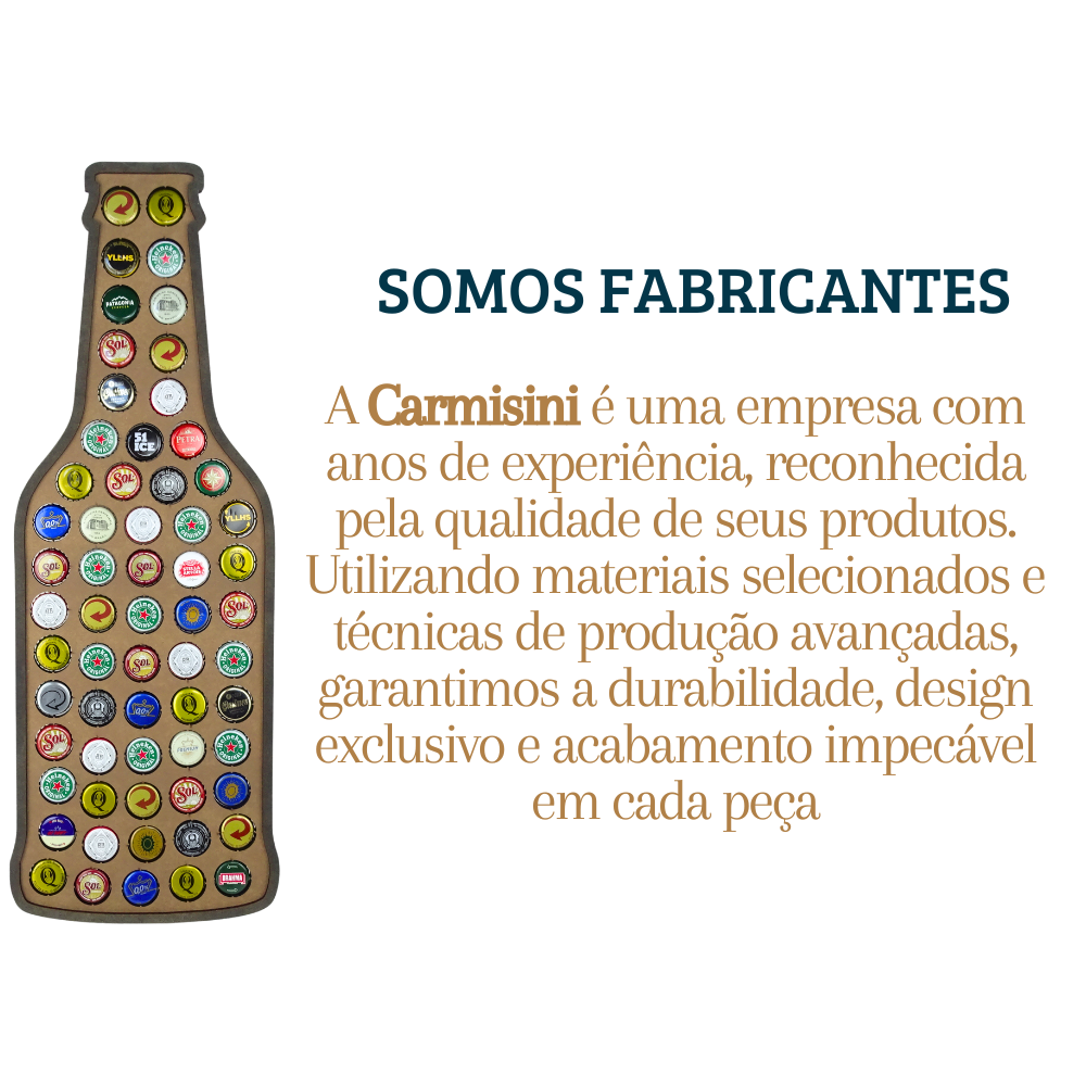 Garrafa Porta Tampinha Cerveja em Mdf Quadro Decorativo - 7