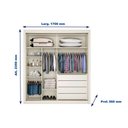 Ver imagem 2 de Guarda Roupa 2 Portas de Correr e 4 Gavetas Zurique Peroba/Off White/Peroba - Europa
