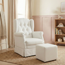 Ver imagem 1 de Poltrona de Amamentação Balanço com Puff em Corino Branco Leticia