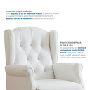 Ver imagem 5 de Poltrona de Amamentação Balanço com Puff em Corino Branco Leticia