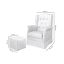 Ver imagem 3 de Poltrona de Amamentação Balanço com Puff em Corino Branco Leticia