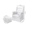 Poltrona de Amamentação Balanço com Puff em Corino Branco Leticia - 3