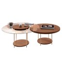 Ver imagem 3 de Mesa de Centro para Sala Pés Metálicos Kit 2 Sky Castanho - Hb Móveis