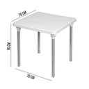 Ver imagem 2 de Mesa Plástica Quadrada com Pé em Alumínio Desmontável Cores