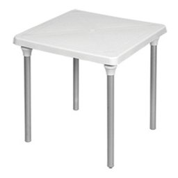 Mesa Plástica Quadrada com Pé em Alumínio Desmontável Cores - 1 Mesa Plástica Quadrada com Pé em Alumínio Desmontável Cores - 1