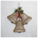 Ver imagem 3 de Kit 6 Enfeite Pendente Decoração Natalina Sino Dourado 30cm